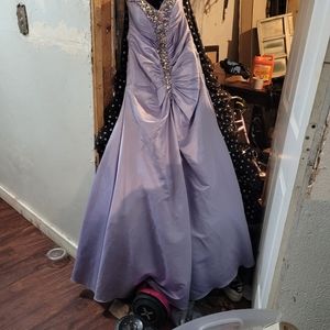 Size 12 Lilac Ruched Rhinestone Prom/Pageant Dress